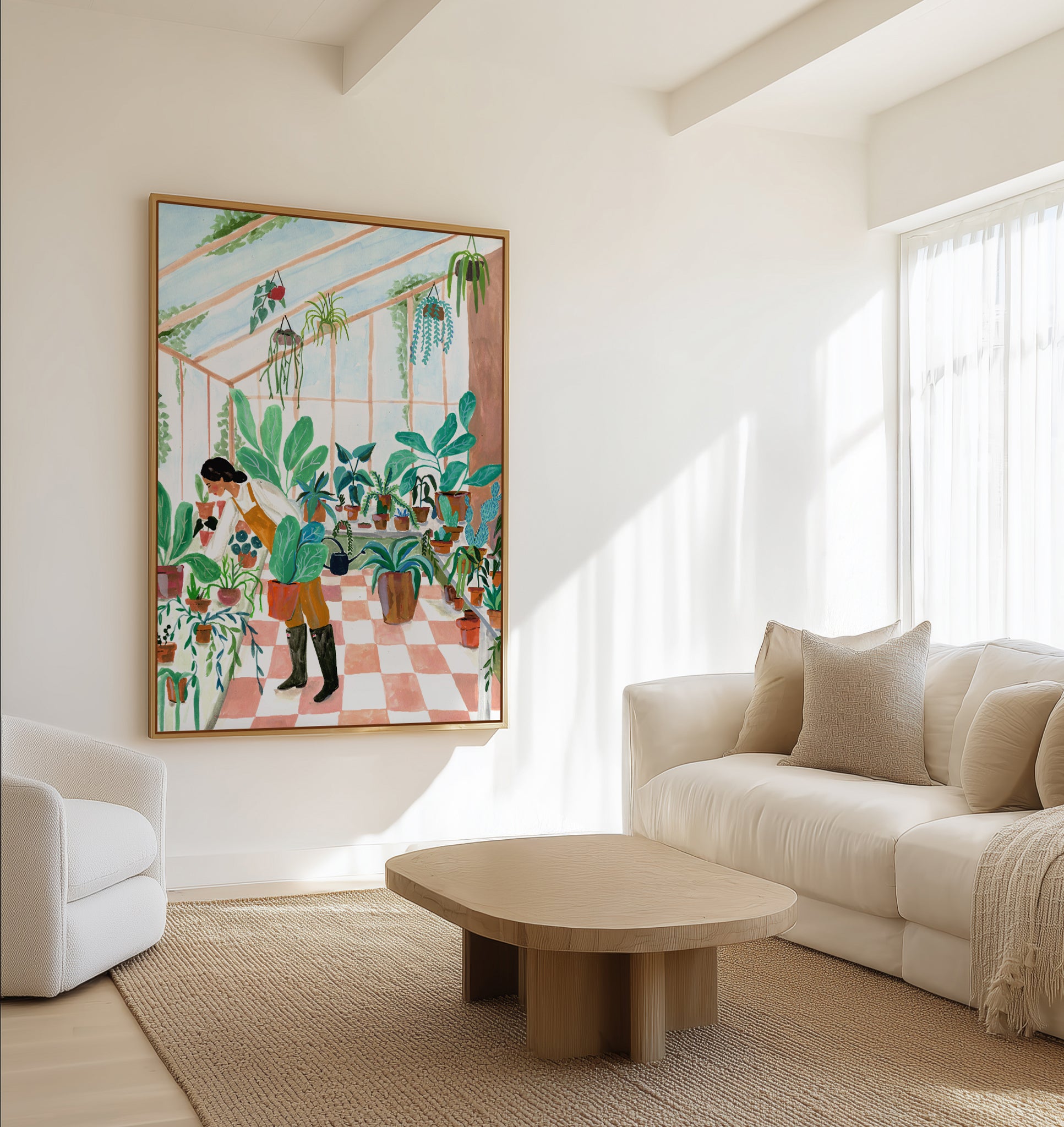 Green House by Laura Page | Framed Canvas Art Print