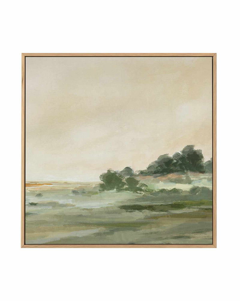 Green Meadow Right SQ | Framed Canvas Art Print