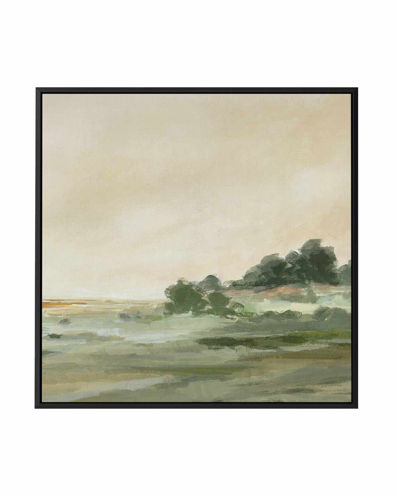 Green Meadow Right SQ | Framed Canvas Art Print