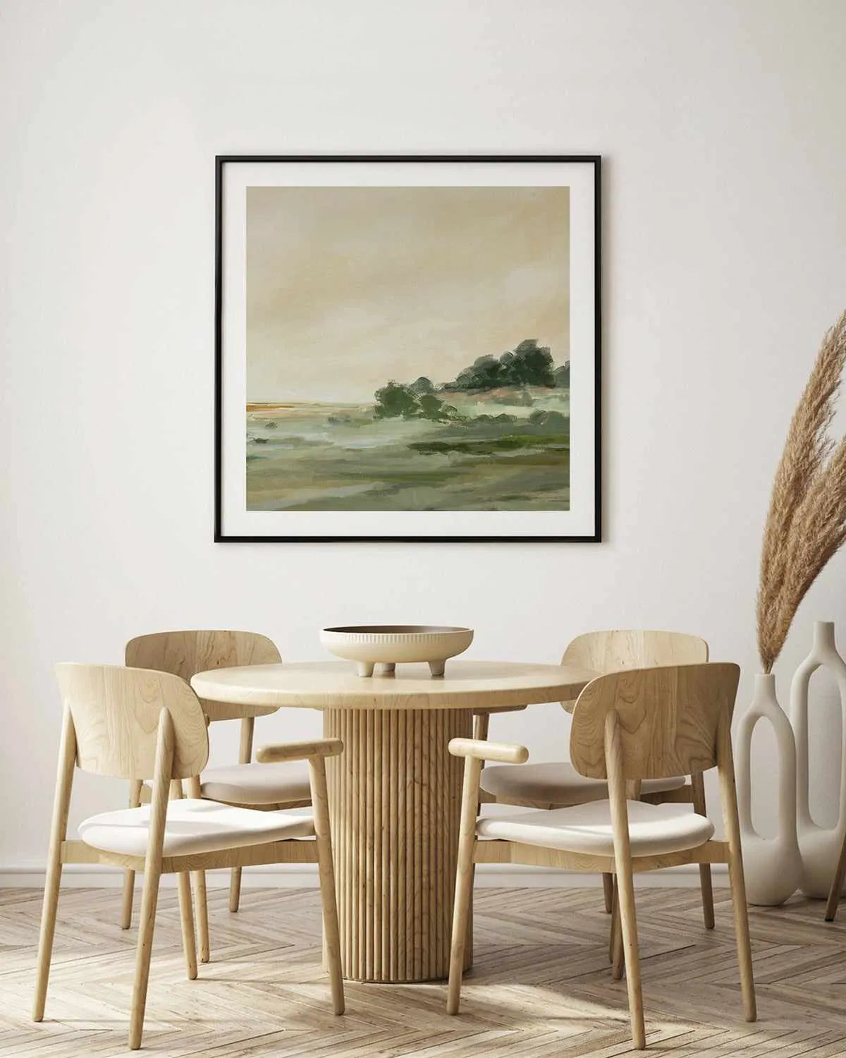 Green Meadow Right SQ Art Print from Olive et Oriel where you can shop wallpaper and artworks online