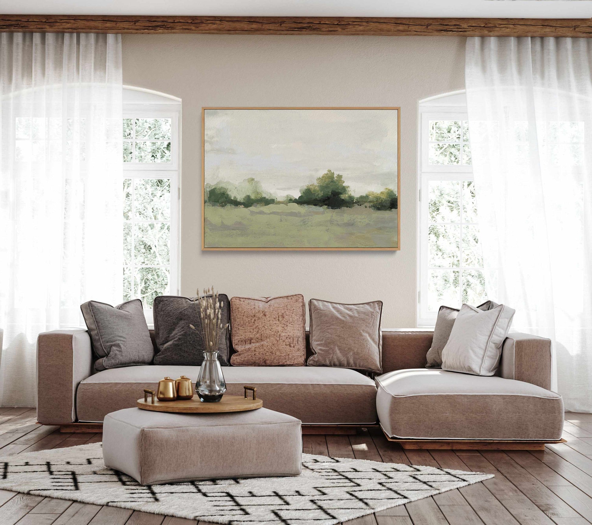 Green Meadown By Shina Choi | Framed Canvas Art Print from Olive et Oriel where you can shop wallpaper and artworks online