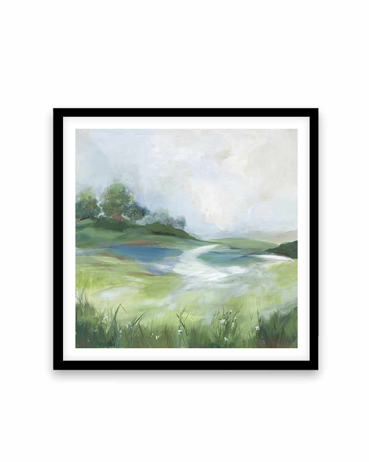 Green Mirage Road Art Print