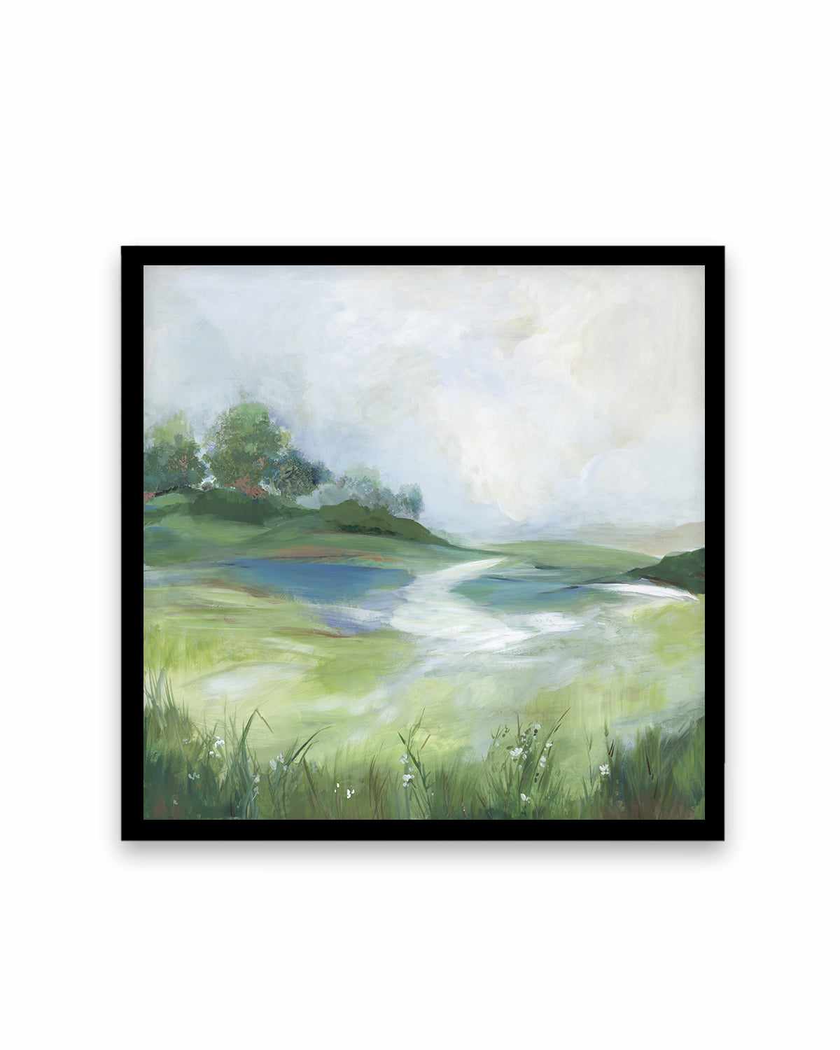 Green Mirage Road Art Print