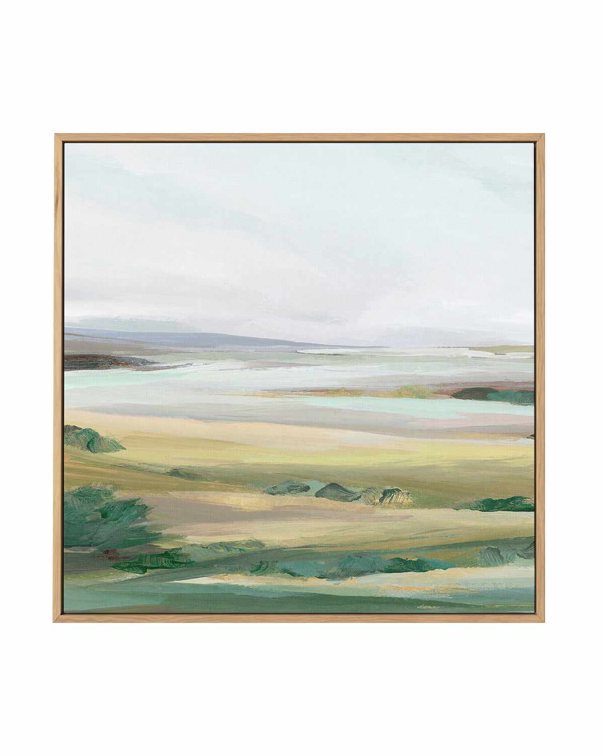 Green Pastures II Left SQ | Framed Canvas Art Print