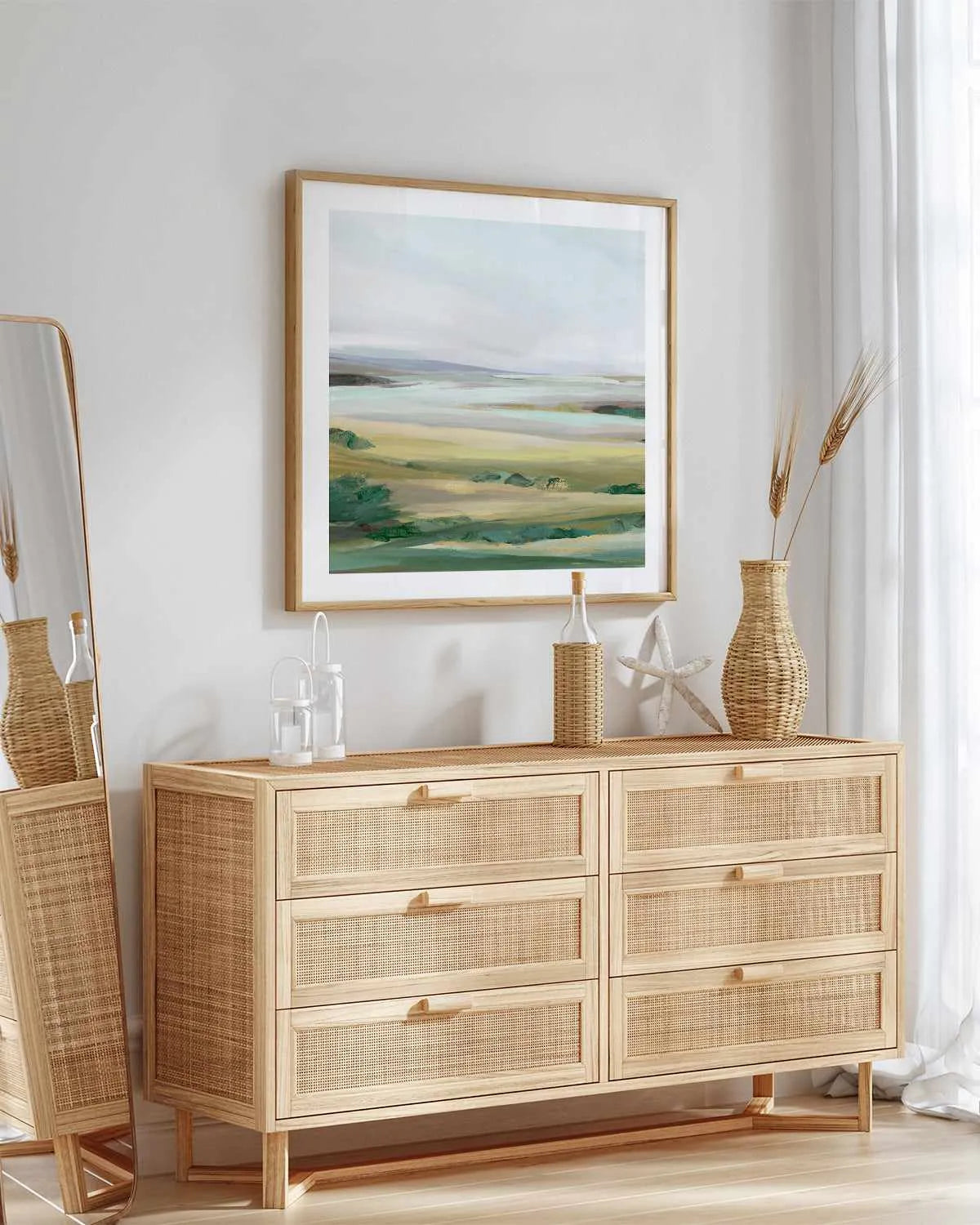 Green Pastures II Left SQ Art Print from Olive et Oriel where you can shop wallpaper and artworks online