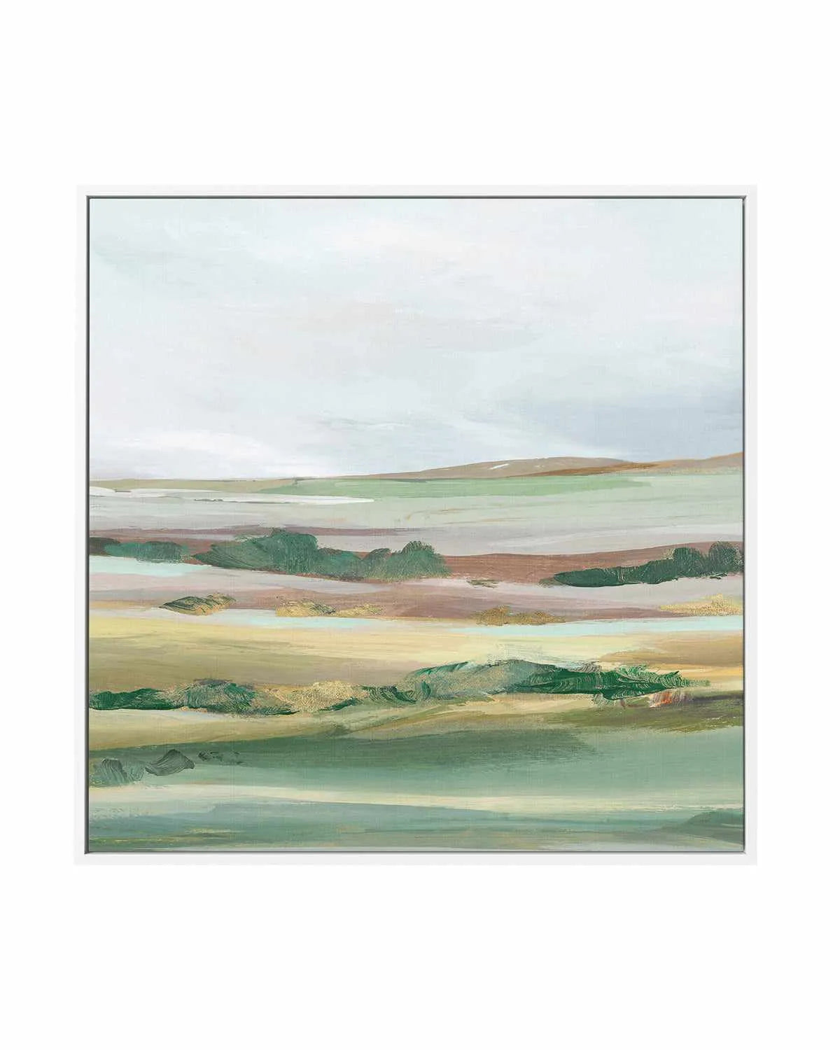 Green Pastures II Right SQ | Framed Canvas Art Print from Olive et Oriel where you can shop wallpaper and artworks online