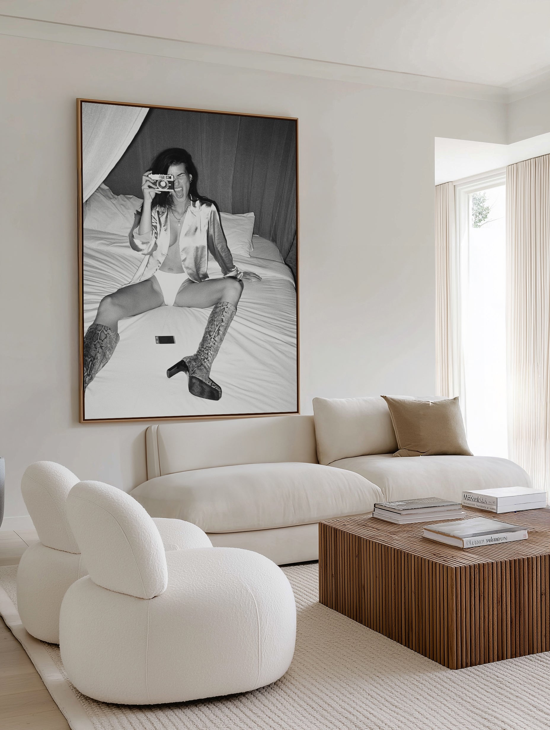 Green Room I B&W by Amy Hallam | Framed Canvas Art Print