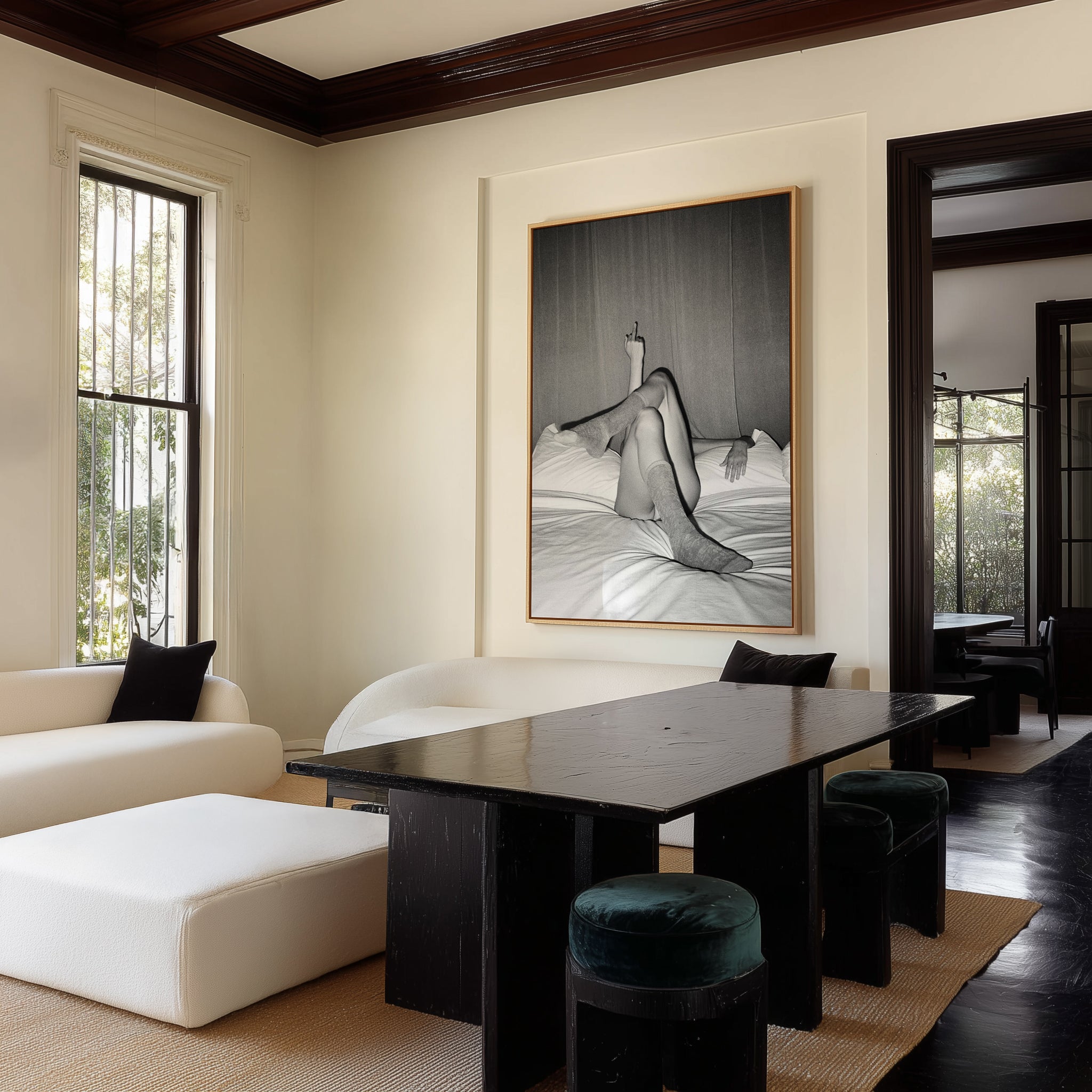Green Room II B&W by Amy Hallam | Framed Canvas Art Print