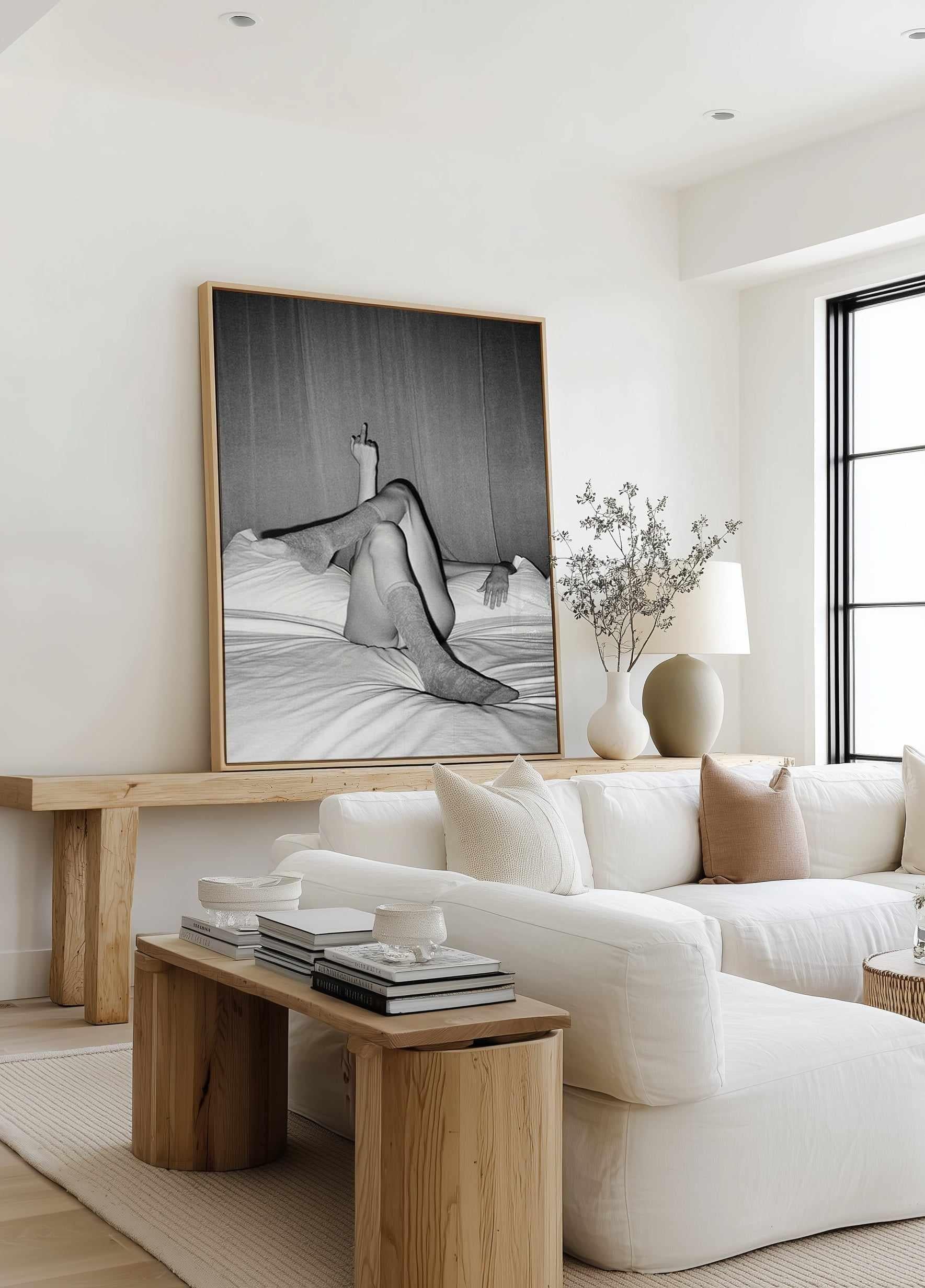 Green Room II B&W by Amy Hallam | Framed Canvas Art Print from Olive et Oriel where you can shop wallpaper and artworks online