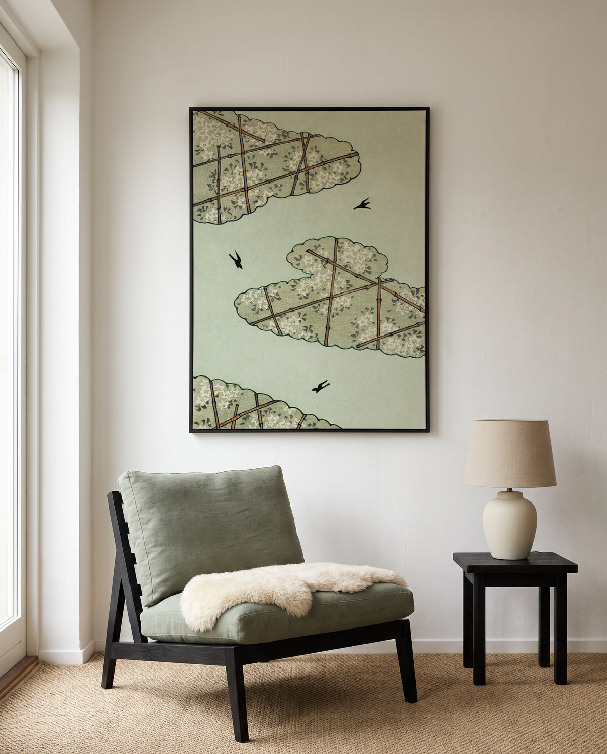 Green Sky | Framed Canvas Art Print