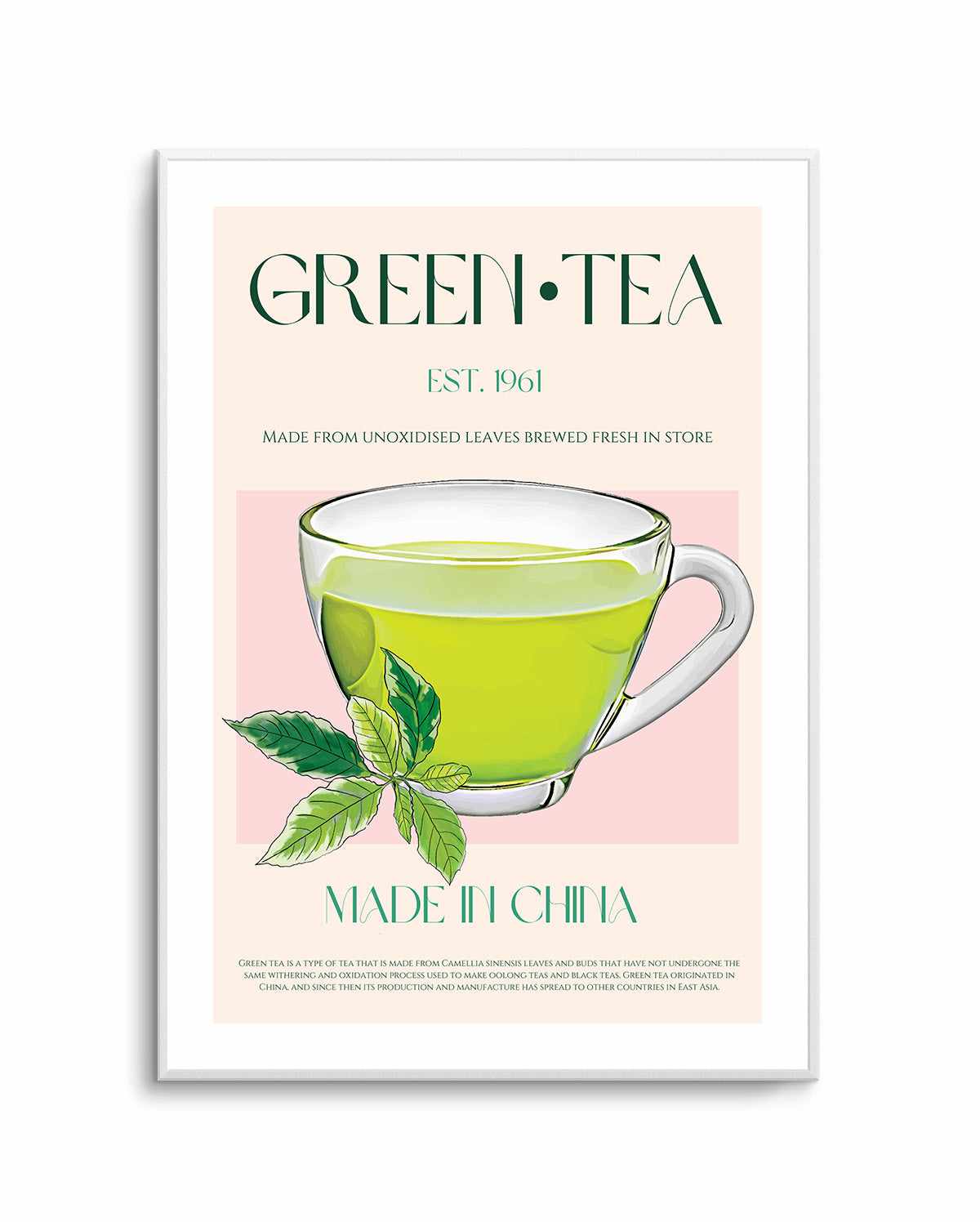 Green Tea By Nazma Khokbar | Art Print from Olive et Oriel where you can shop wallpaper and artworks online