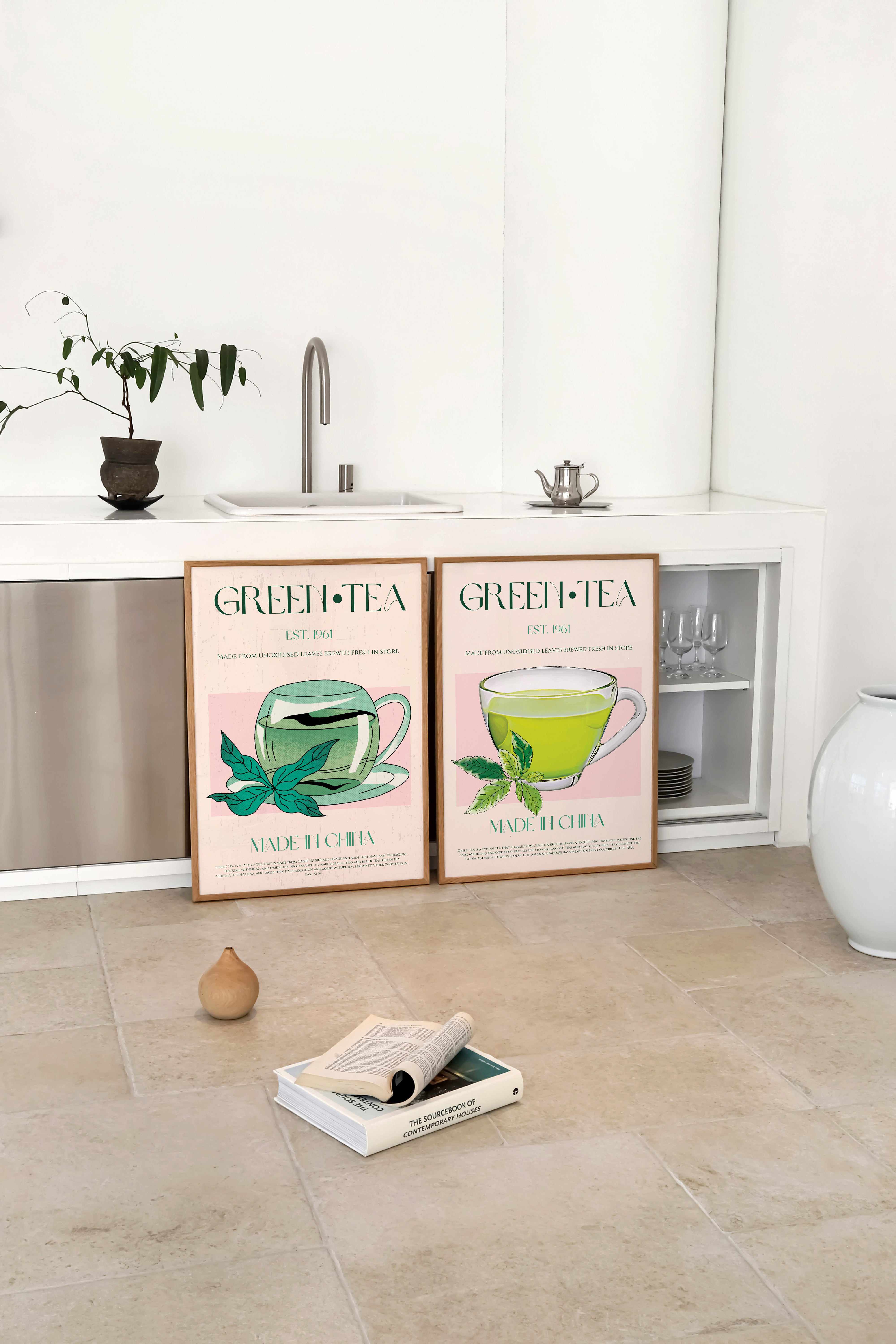 Green Tea By Nazma Khokbar | Art Print from Olive et Oriel where you can shop wallpaper and artworks online