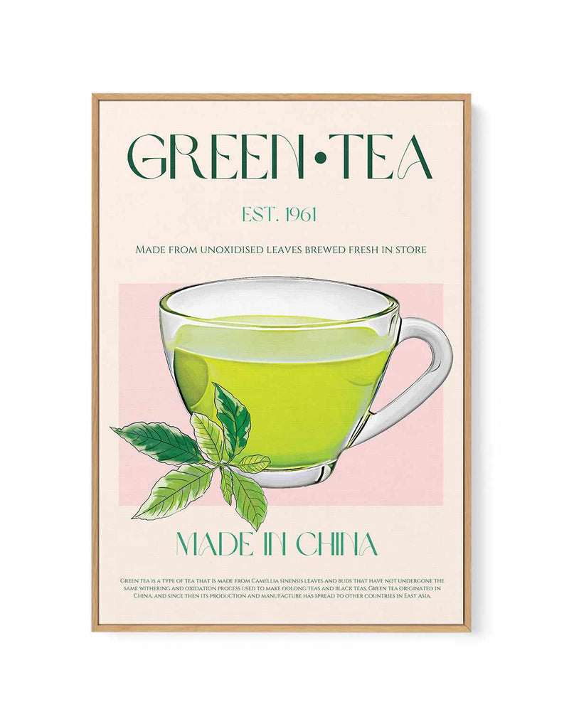 Green Tea By Nazma Khokbar | Framed Canvas Art Print