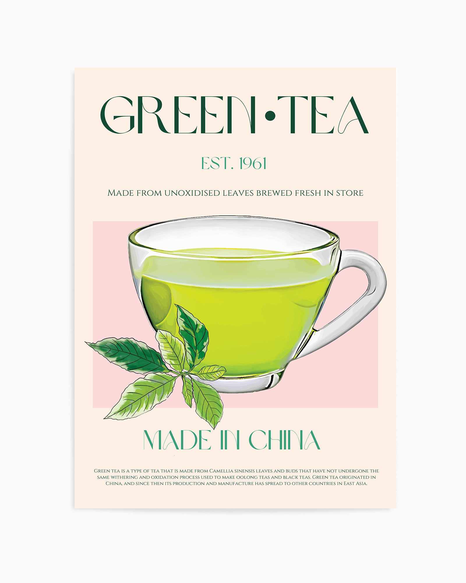 Green Tea By Nazma Khokbar | Art Print from Olive et Oriel where you can shop wallpaper and artworks online