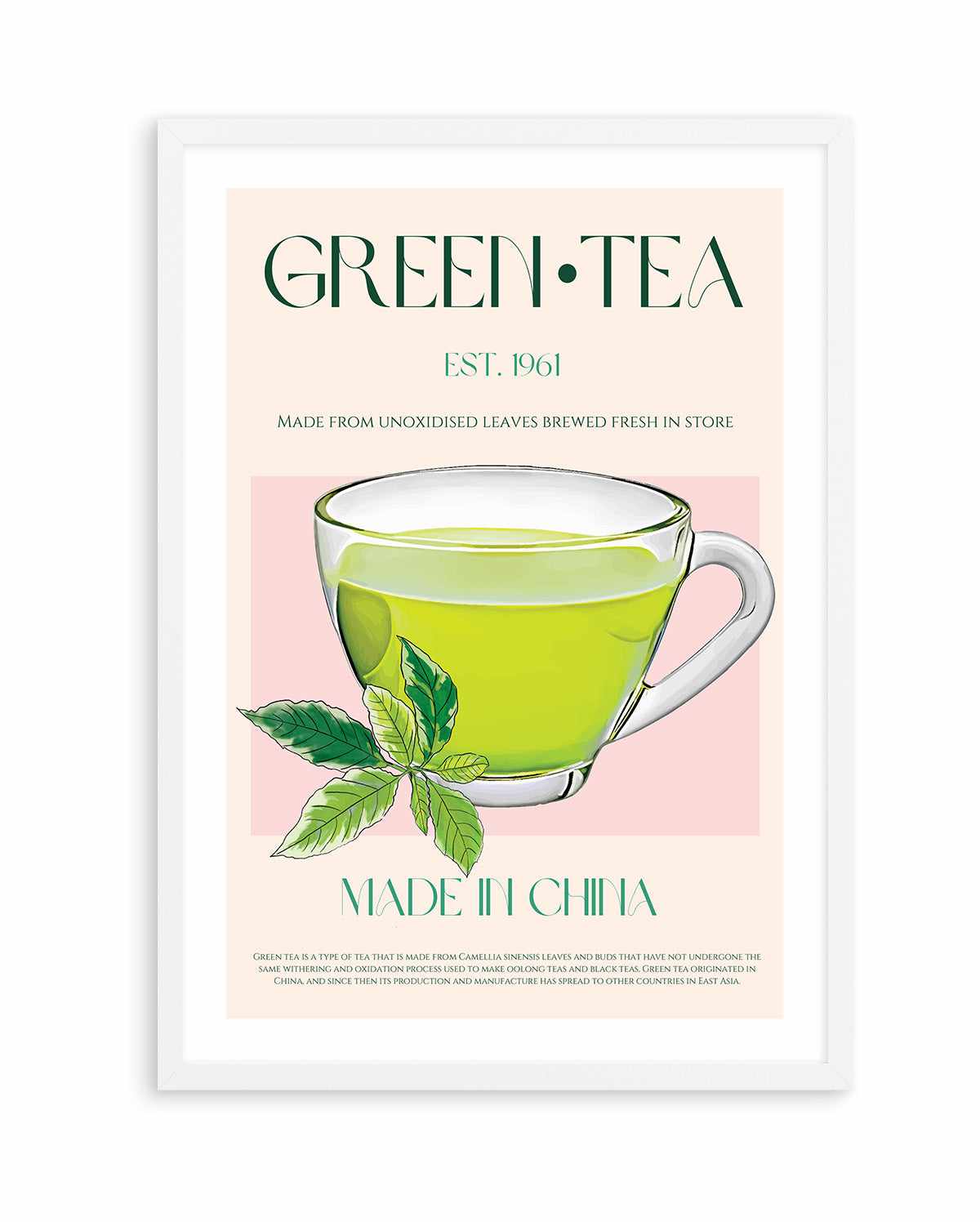 Green Tea By Nazma Khokbar | Art Print from Olive et Oriel where you can shop wallpaper and artworks online