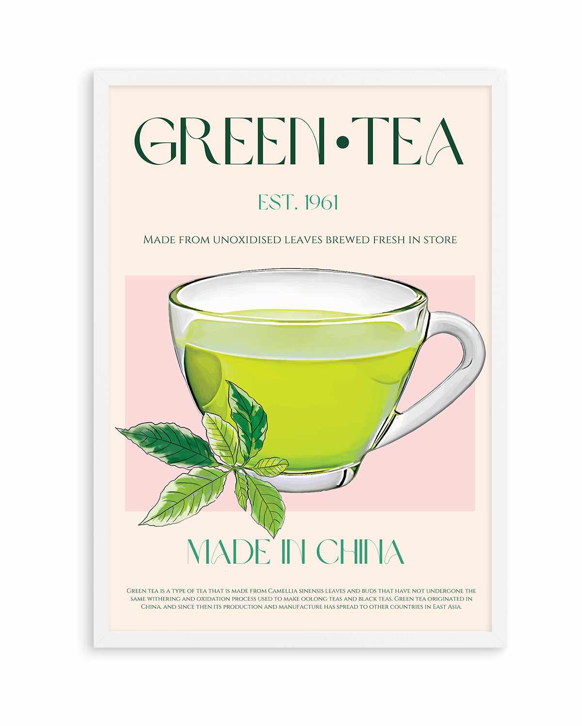 Green Tea By Nazma Khokbar | Art Print from Olive et Oriel where you can shop wallpaper and artworks online
