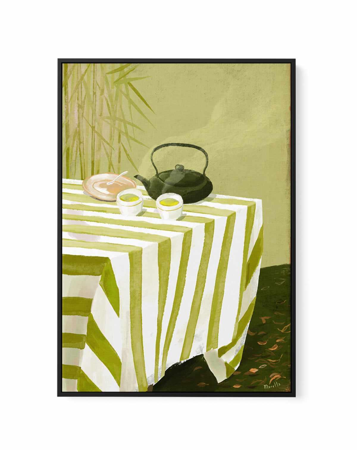 Green Tea Garden by Marco Marella | Framed Canvas Art Print from Olive et Oriel where you can shop wallpaper and artworks online