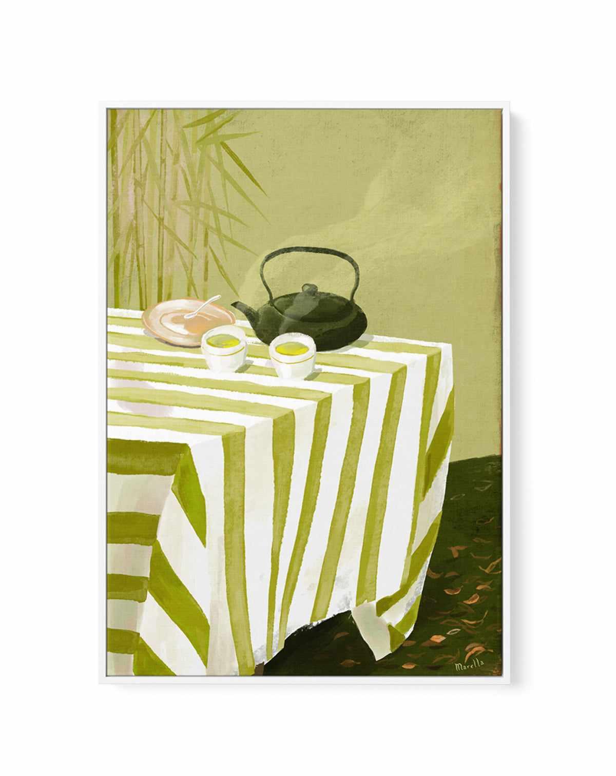 Green Tea Garden by Marco Marella | Framed Canvas Art Print from Olive et Oriel where you can shop wallpaper and artworks online