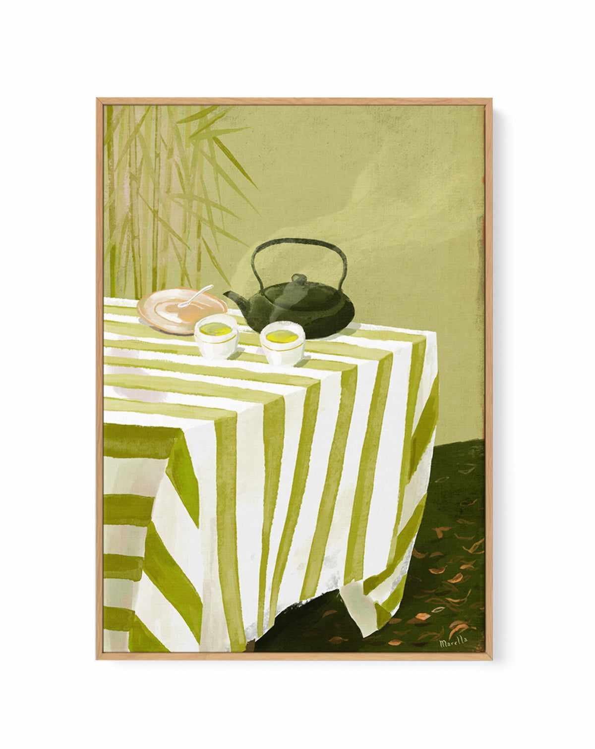 Green Tea Garden by Marco Marella | Framed Canvas Art Print from Olive et Oriel where you can shop wallpaper and artworks online