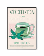 Green Tea No 01 By Nazma Khokbar | Framed Canvas Art Print