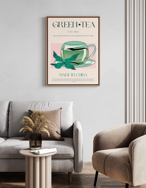 Green Tea No 01 By Nazma Khokbar | Framed Canvas Art Print