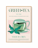 Green Tea No 01 By Nazma Khokbar | Framed Canvas Art Print