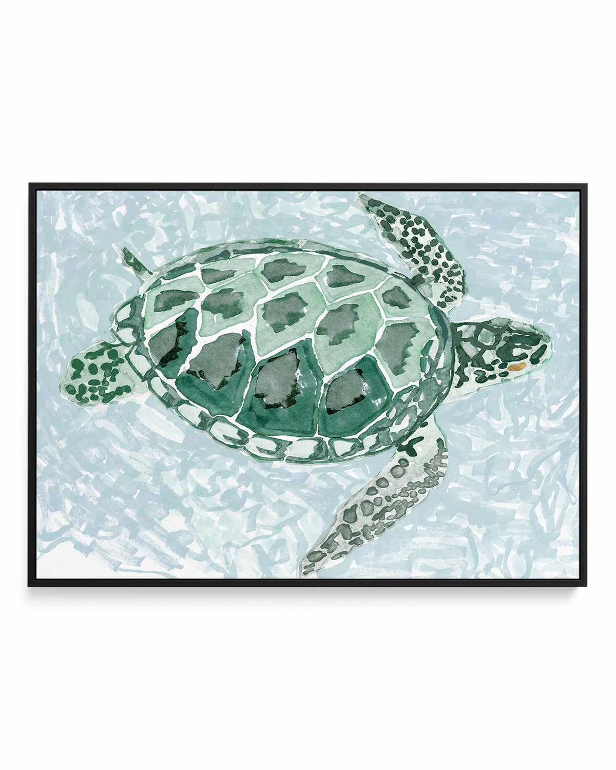 Green Turtle I | Framed Canvas Art Print