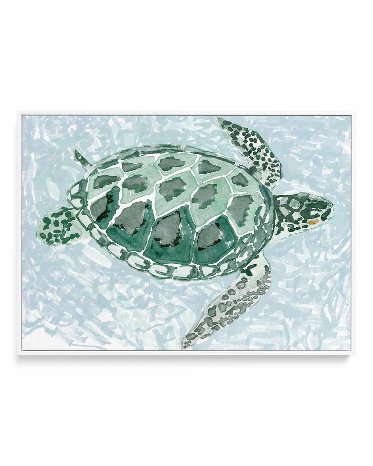 Green Turtle I | Framed Canvas Art Print