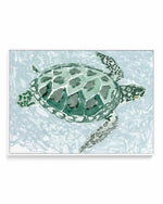 Green Turtle I | Framed Canvas Art Print