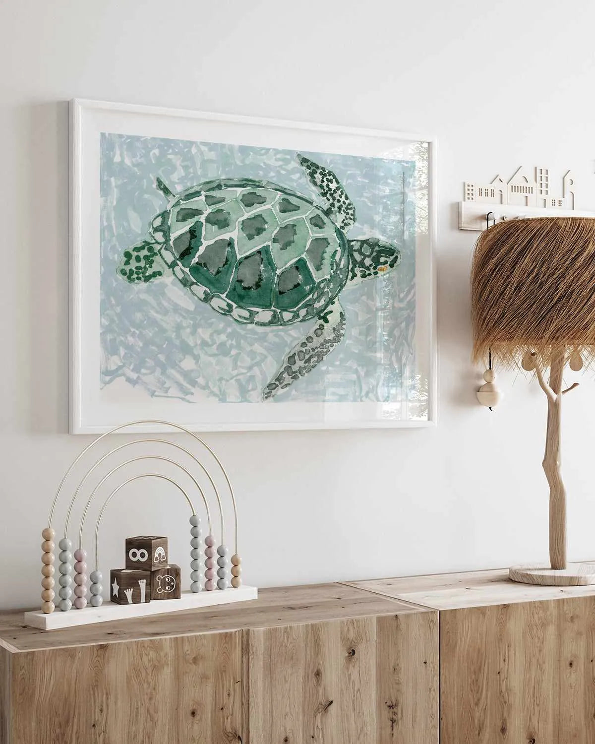 Green Turtle I Art Print from Olive et Oriel where you can shop wallpaper and artworks online