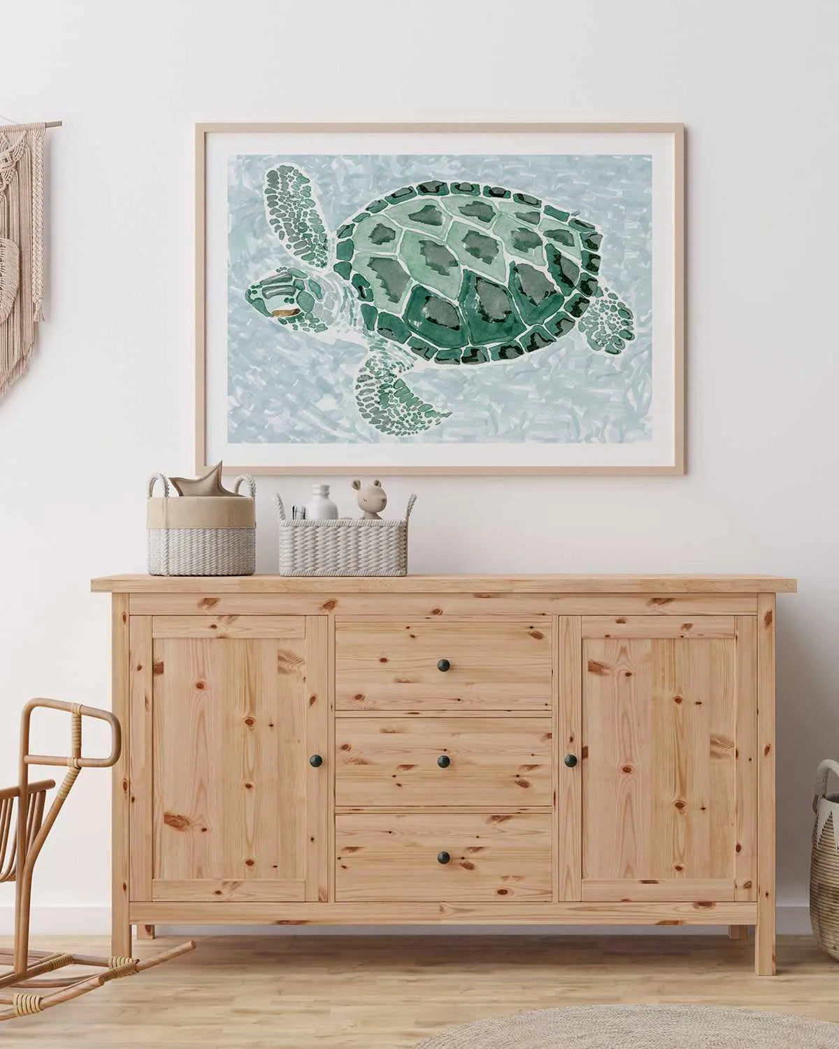 Green Turtle II Art Print from Olive et Oriel where you can shop wallpaper and artworks online