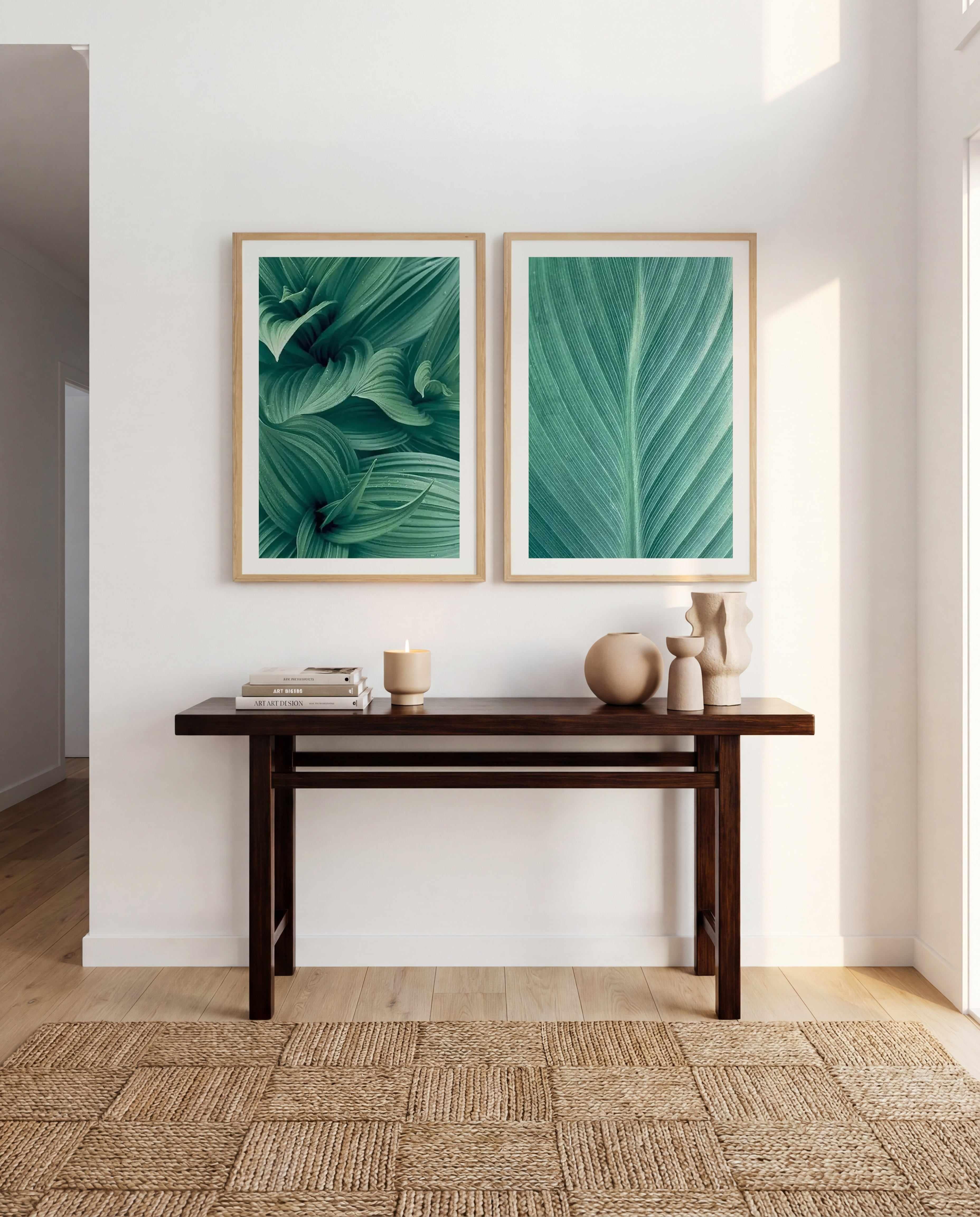 Green Leaves I & II Art Print Set of 2 | Matching Wall Art from Olive et Oriel where you can shop wallpaper and artworks online