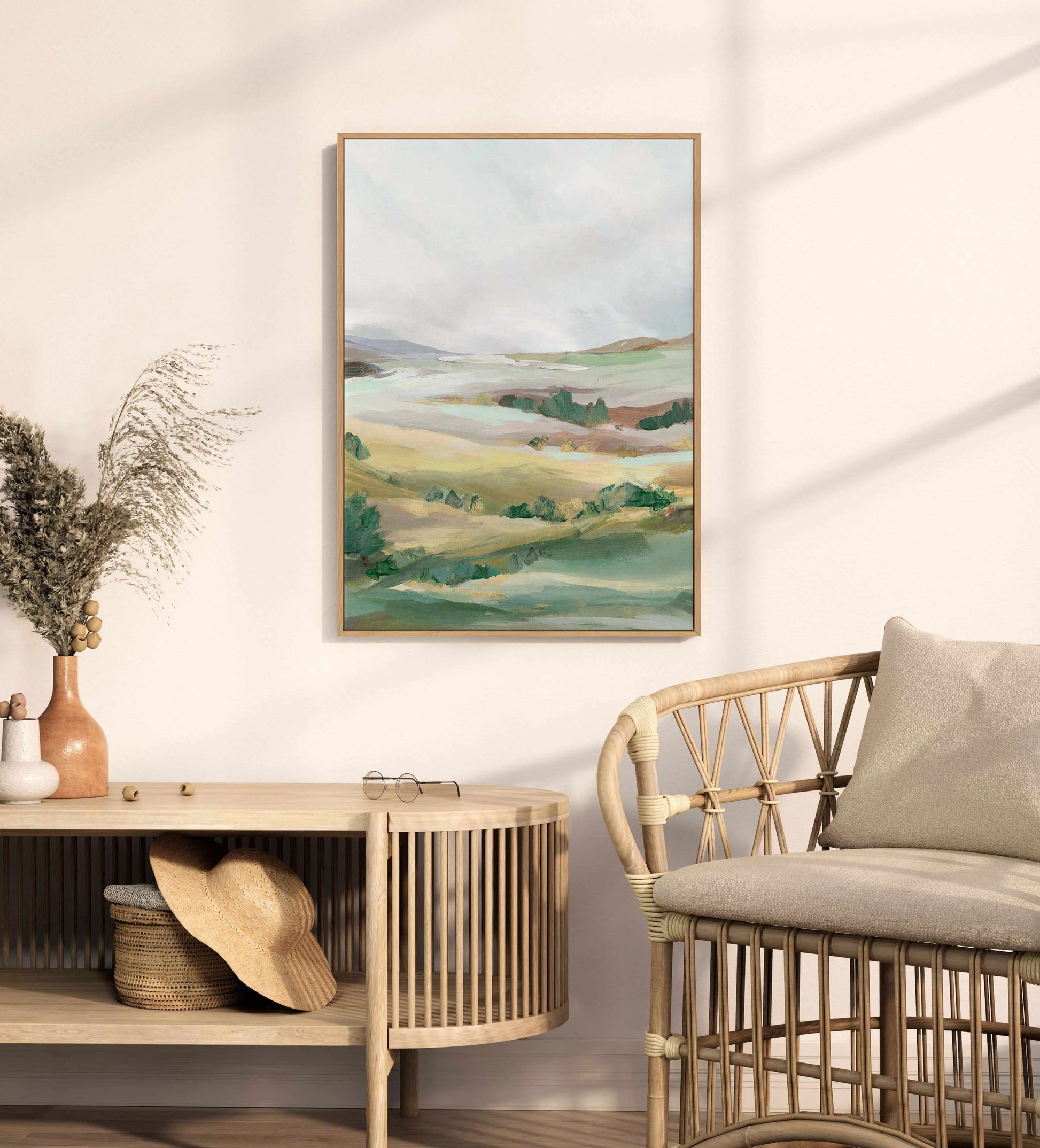 Green Pastures II | Framed Canvas Art Print from Olive et Oriel where you can shop wallpaper and artworks online