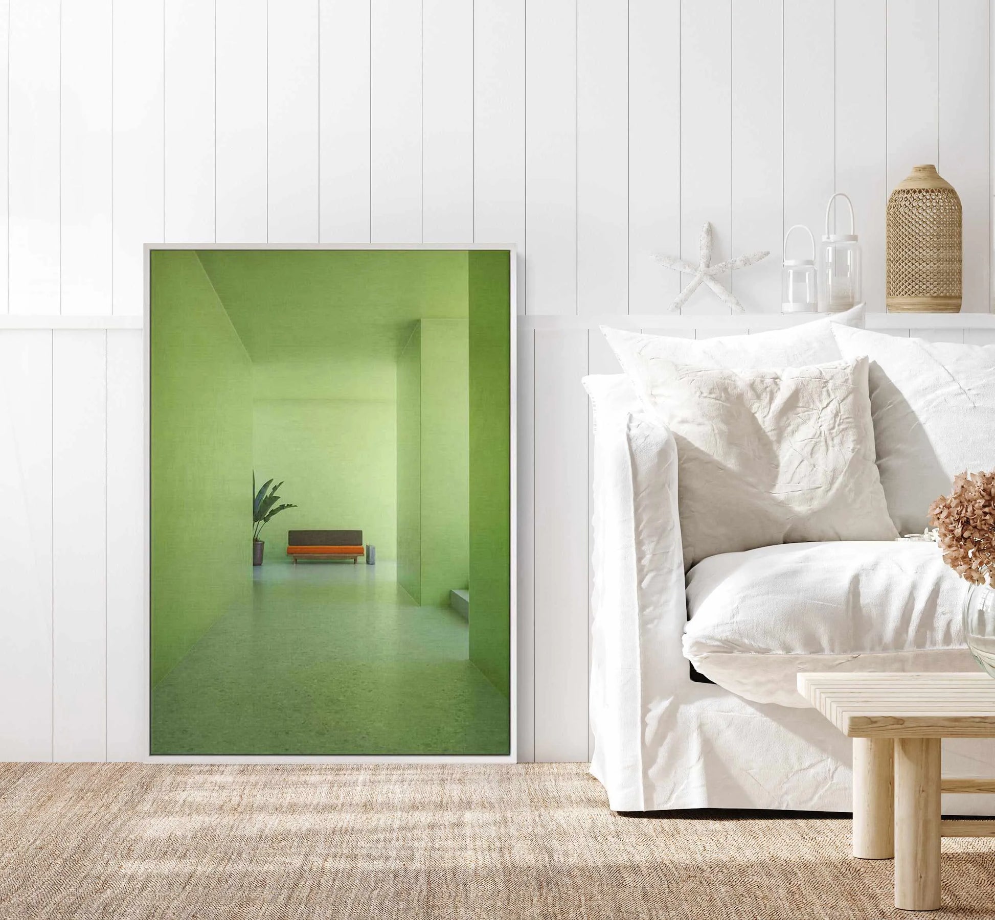 Green Room by Guachinarte | Framed Canvas Art Print from Olive et Oriel where you can shop wallpaper and artworks online