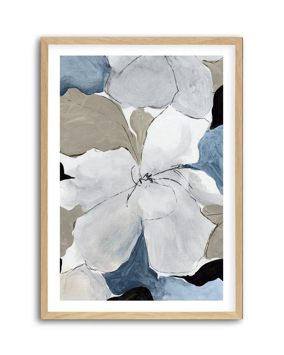 Grey Flowers I Art Print from Olive et Oriel where you can shop wallpaper and artworks online