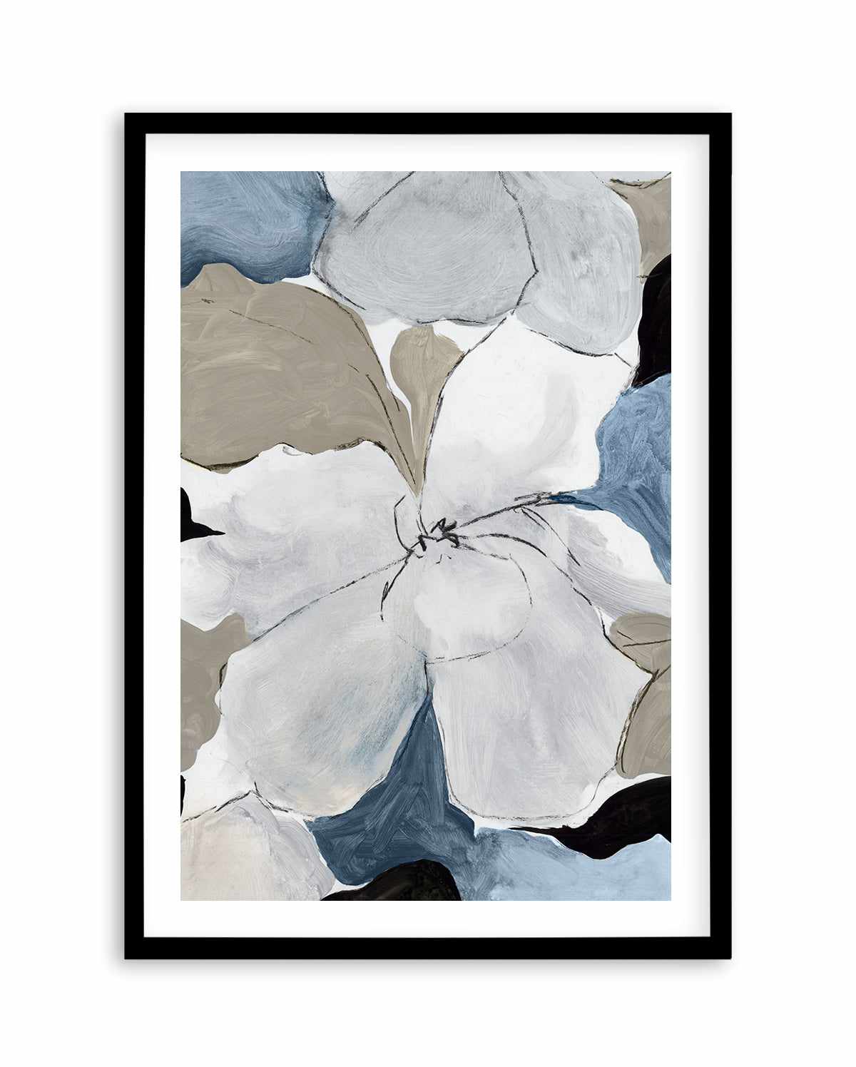 Grey Flowers I Art Print