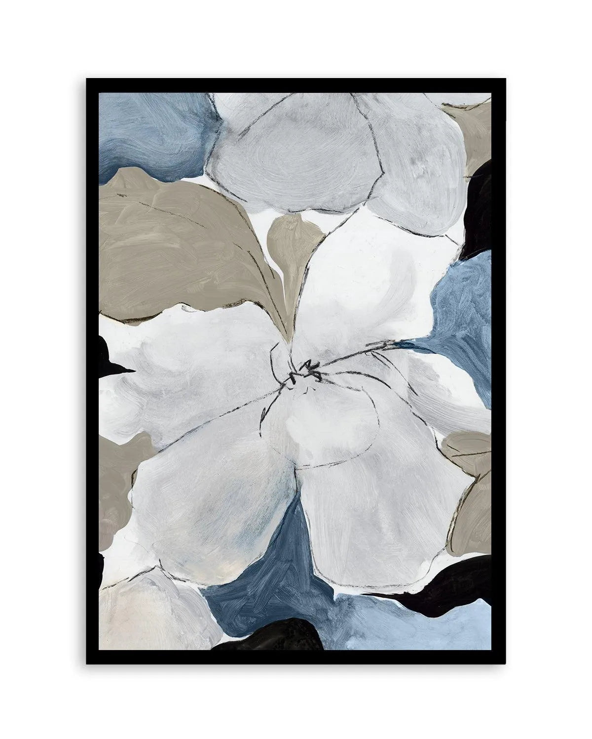 Grey Flowers I Art Print from Olive et Oriel where you can shop wallpaper and artworks online
