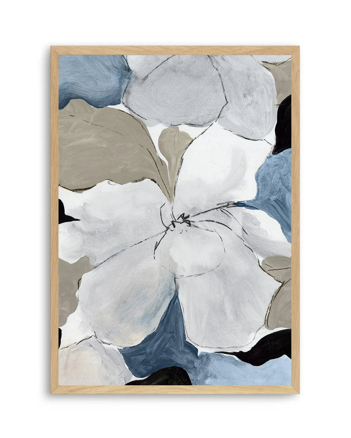 Grey Flowers I Art Print from Olive et Oriel where you can shop wallpaper and artworks online