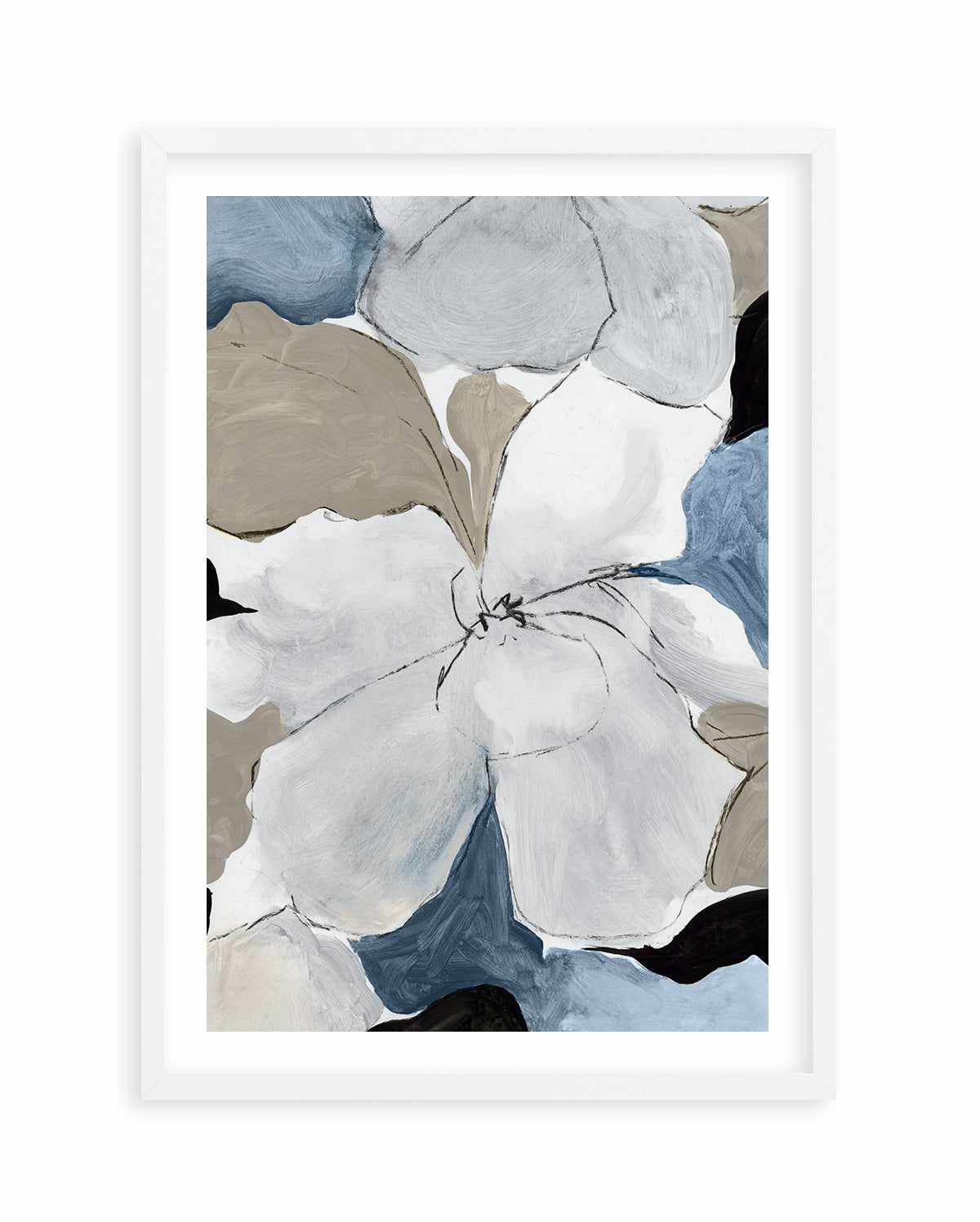 Grey Flowers I Art Print