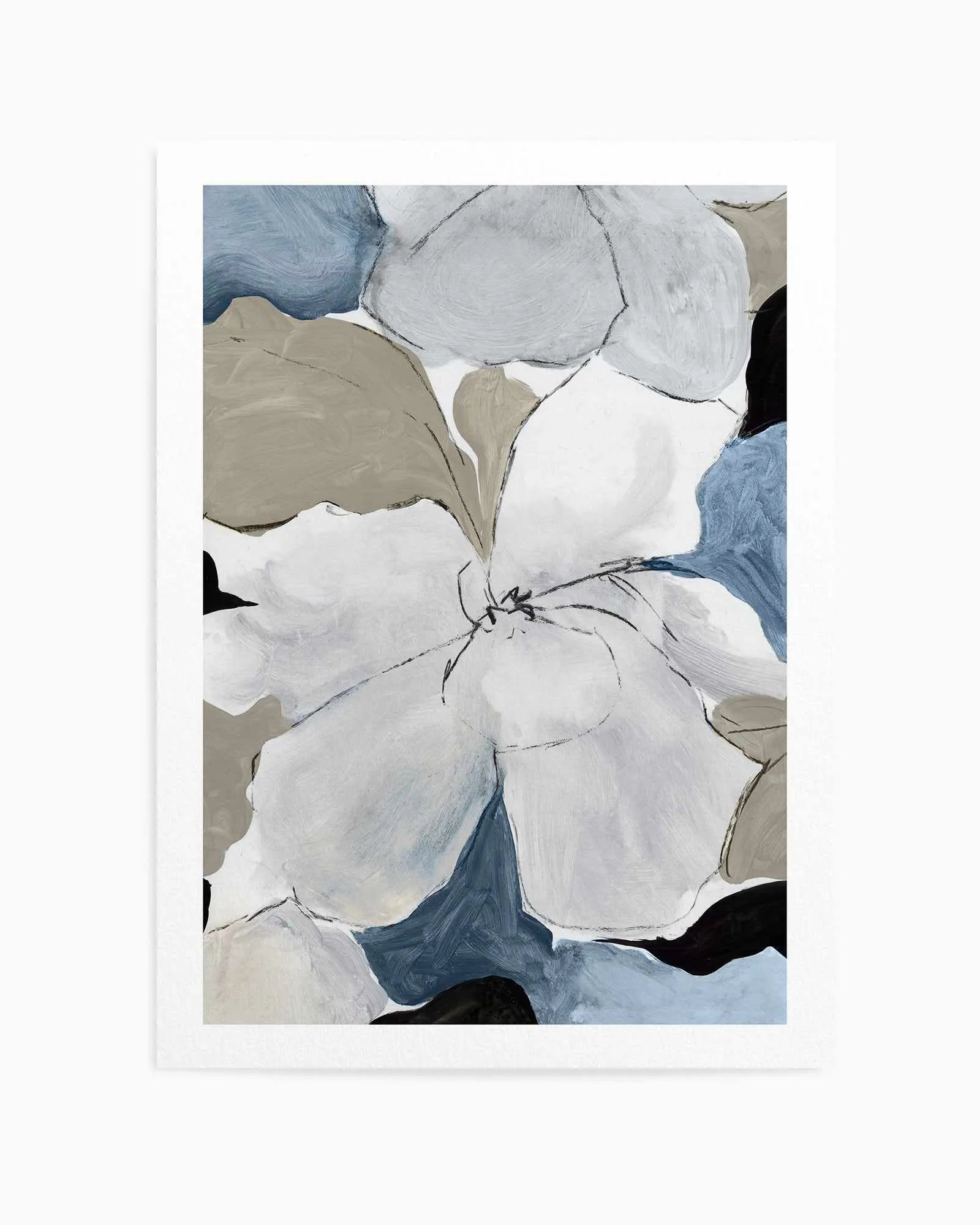 Grey Flowers I Art Print from Olive et Oriel where you can shop wallpaper and artworks online