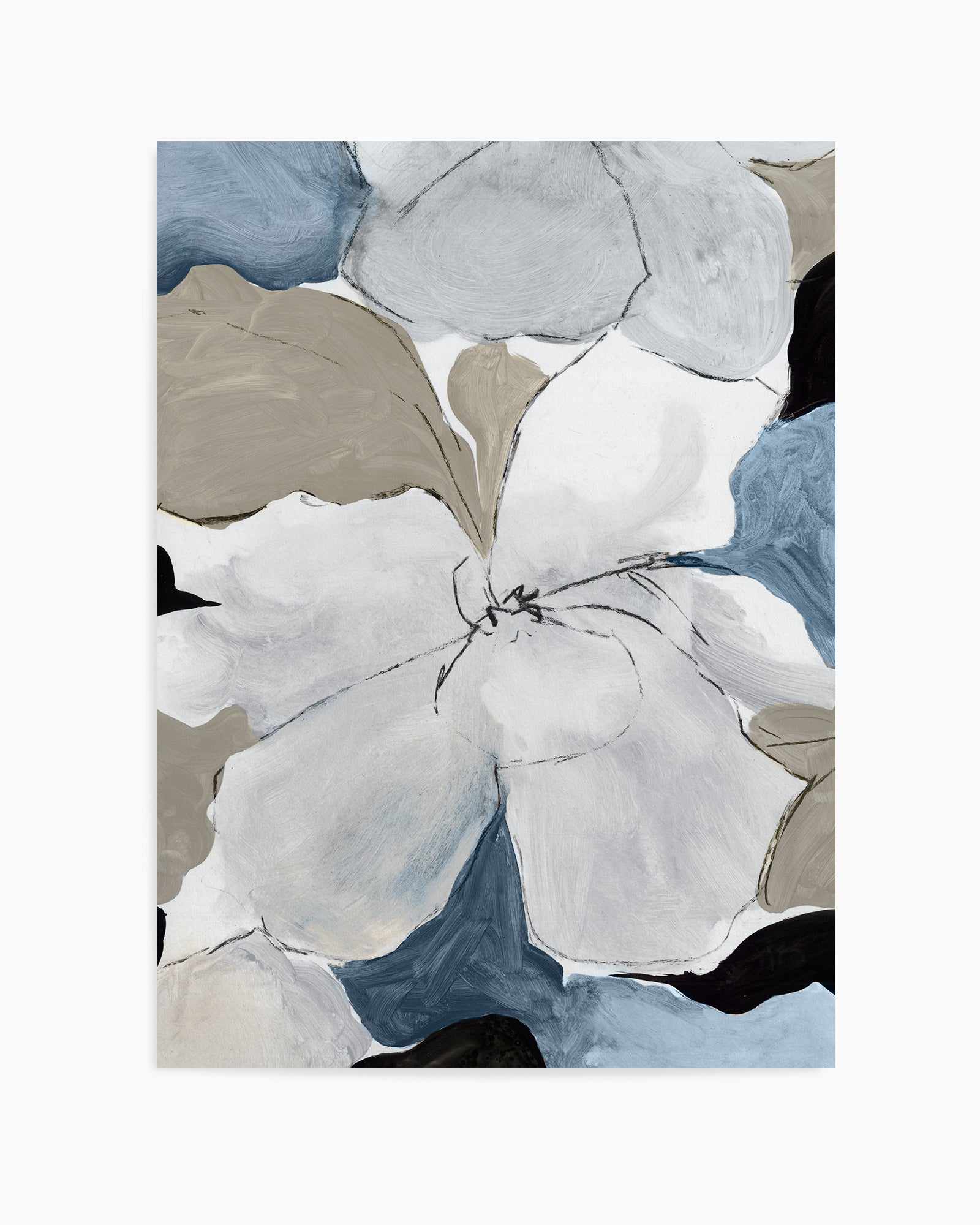 Grey Flowers I Art Print