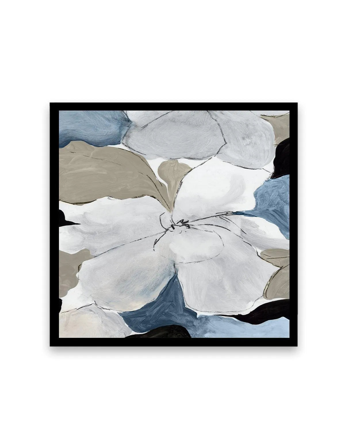 Grey Flowers I SQ Art Print from Olive et Oriel where you can shop wallpaper and artworks online