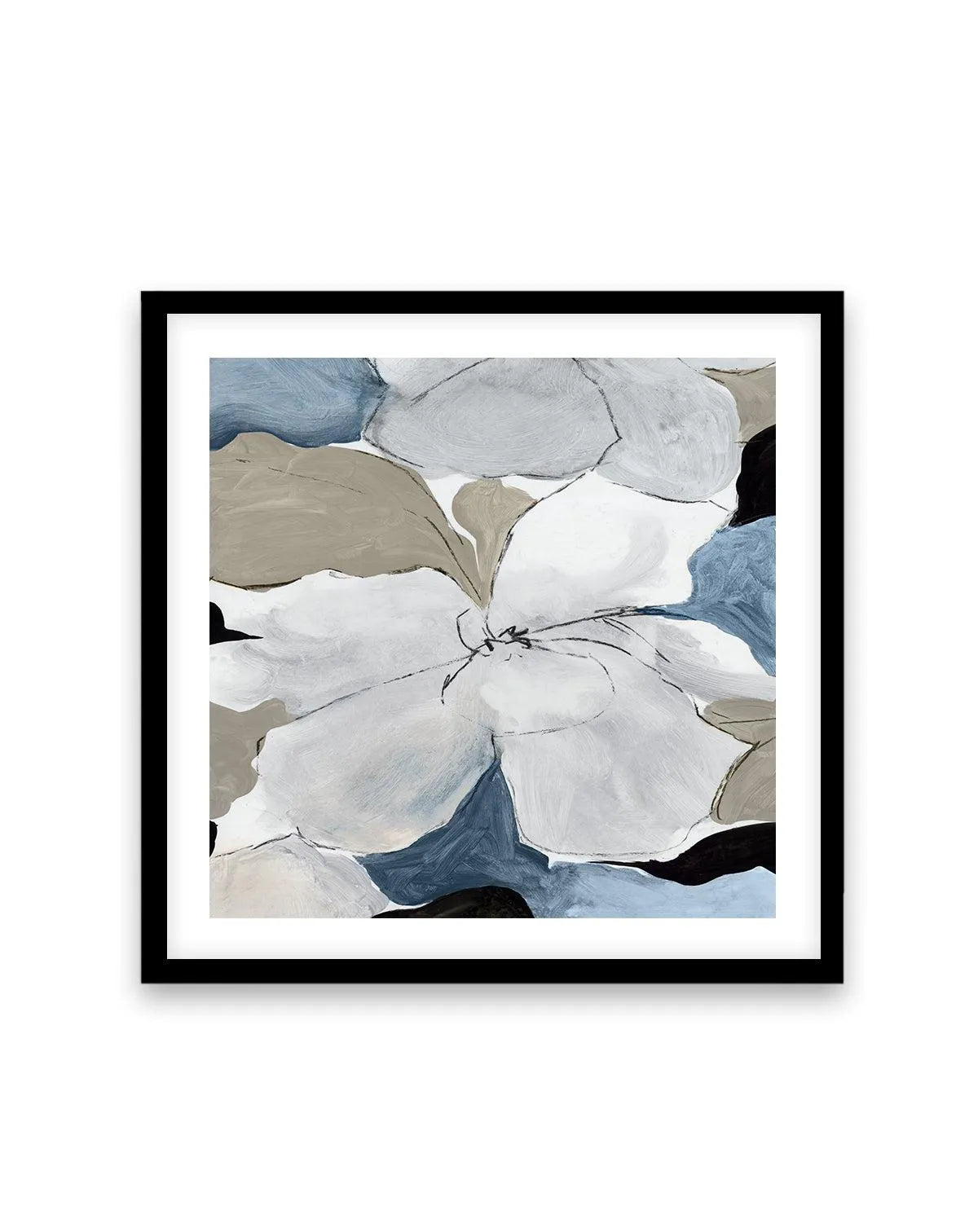 Grey Flowers I SQ Art Print from Olive et Oriel where you can shop wallpaper and artworks online