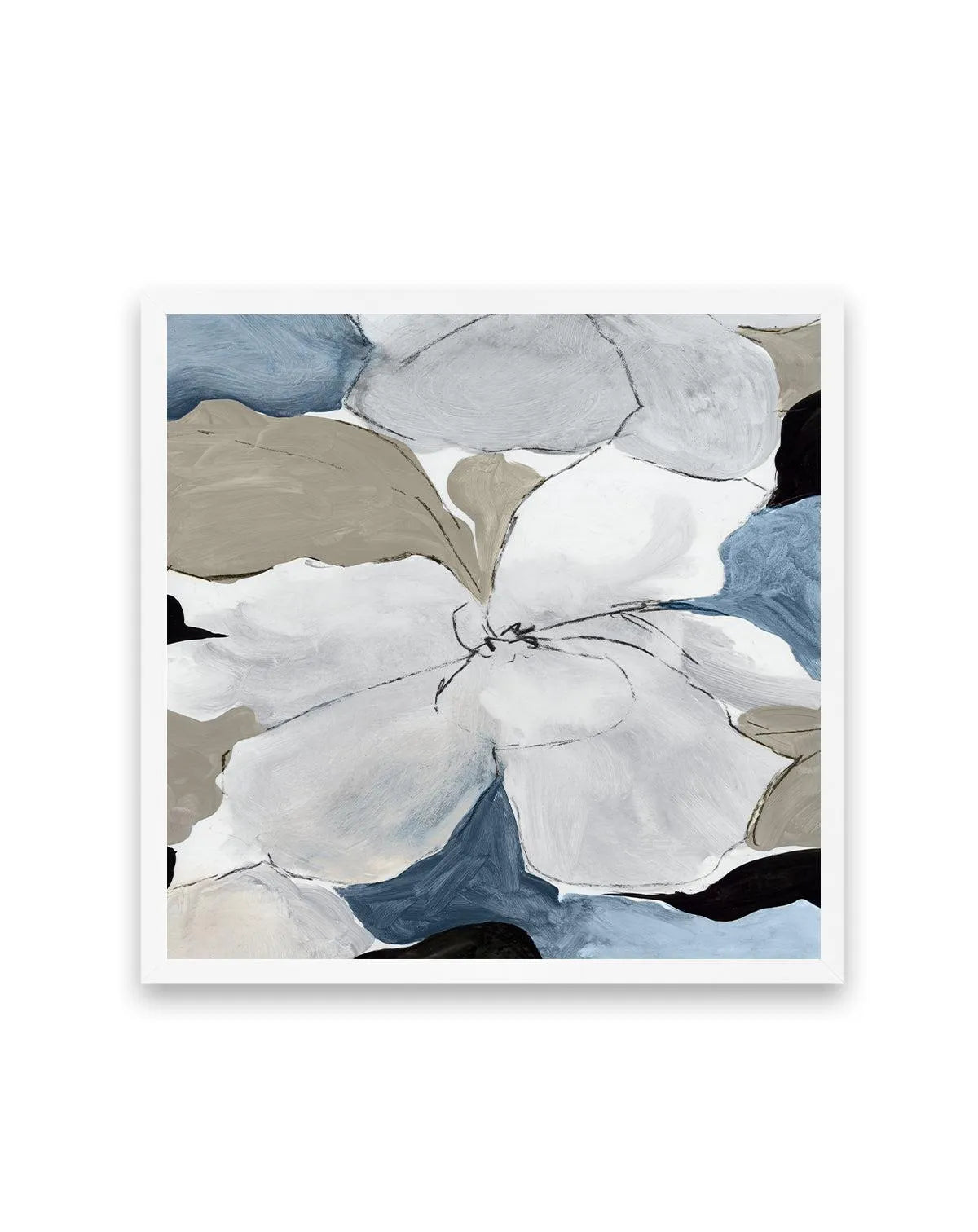 Grey Flowers I SQ Art Print from Olive et Oriel where you can shop wallpaper and artworks online