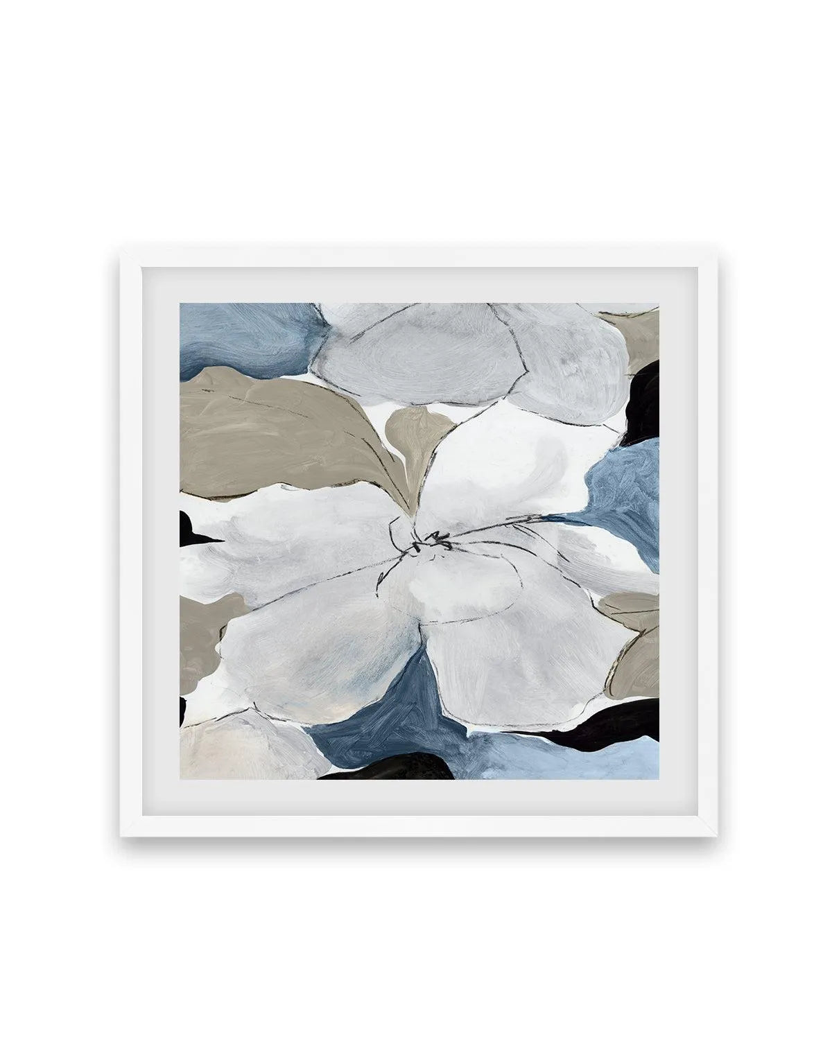 Grey Flowers I SQ Art Print from Olive et Oriel where you can shop wallpaper and artworks online