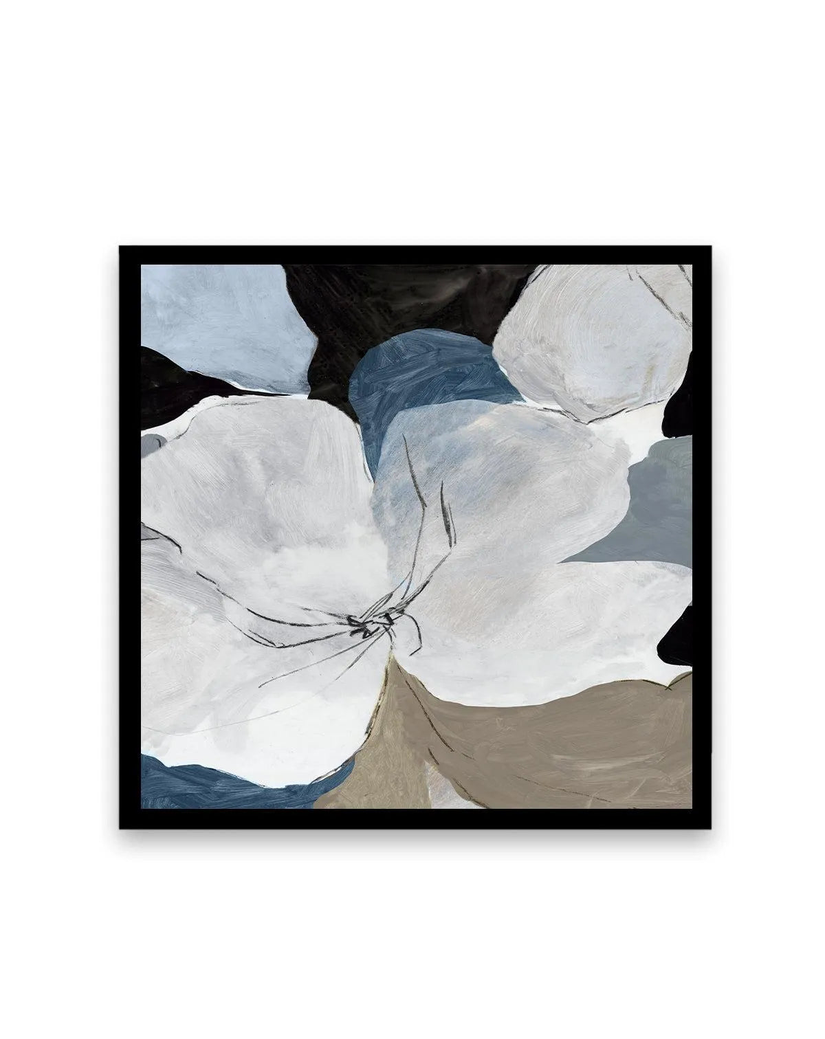 Grey Flowers II SQ Art Print from Olive et Oriel where you can shop wallpaper and artworks online