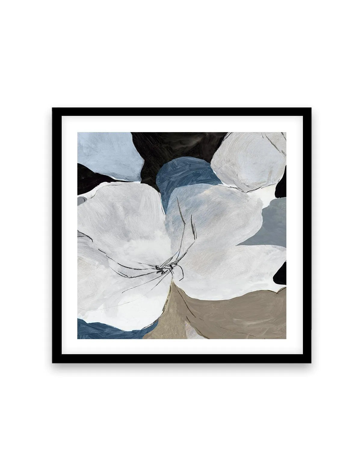 Grey Flowers II SQ Art Print from Olive et Oriel where you can shop wallpaper and artworks online