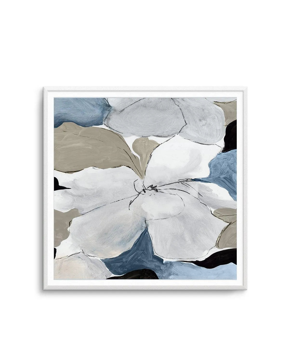 Grey Flowers II SQ Art Print from Olive et Oriel where you can shop wallpaper and artworks online