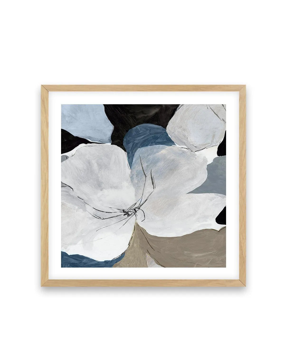 Grey Flowers II SQ Art Print from Olive et Oriel where you can shop wallpaper and artworks online