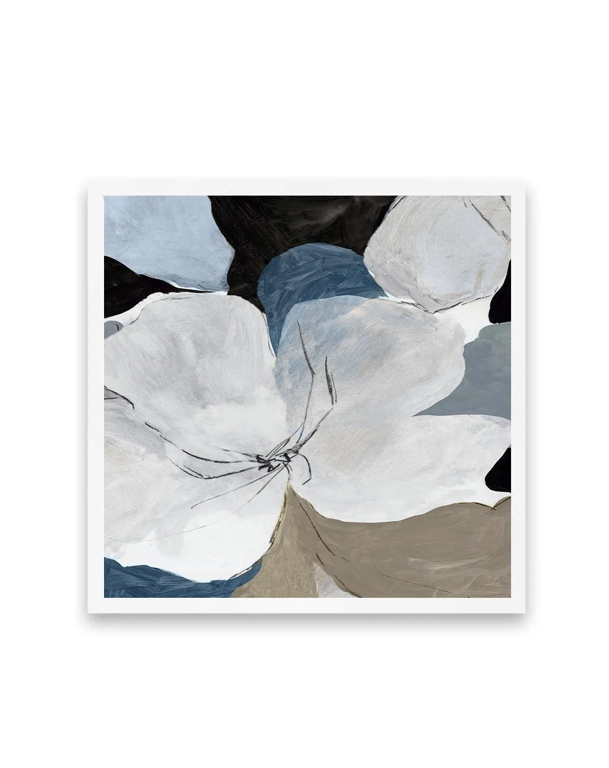 Grey Flowers II SQ Art Print from Olive et Oriel where you can shop wallpaper and artworks online